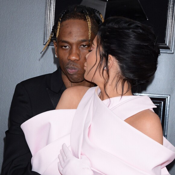 Travis Scott et sa compagne Kylie Jenner - Les célébrités arrivent à la 61ème soirée annuelle des GRAMMY Awards à Los Angeles, le 10 février 2019