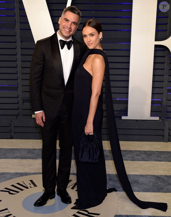 Jessica Alba et son mari Cash Warren à la soirée Vanity Fair Oscar Party à Los Angeles, le 24 février 2019