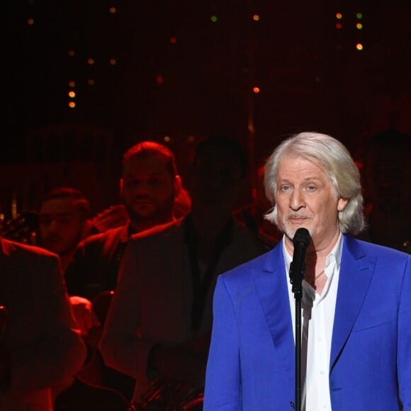 Exclusif - Patrick Sébastien lors de l'enregistrement de la dernière des "Années Bonheur" présentée par Patrick Sébastien à Saint-Denis le 12 février 2019. Pour les téléspectateurs, P.Sébastien fera ses adieux à l'émission lors de la diffusion le 11 mai 2019. © Giancarlo Gorassini / Bestimage