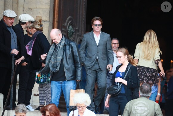 Benoit Magimel - Sorties des obsèques de Jean-Pierre Mocky en l'église Saint-Sulpice à Paris. Le 12 août 2019.