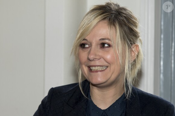 Flavie Flament lors de la remise du rapport de la mission de consensus sur les délais de prescription applicables aux crimes sexuels commis sur les mineurs au ministère à Paris, le 10 avril 2017.