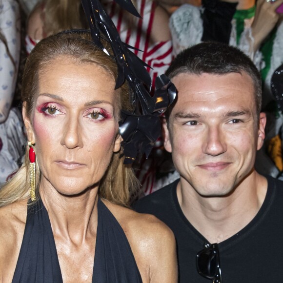 Céline Dion et Pepe Muñoz - People au défilé Schiaparelli haute couture Automne-Hiver 2019/2020 à Paris le 1er juillet 2019.