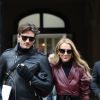 Céline Dion et Pepe Muñoz sont de retour à l'hôtel, Le Crillon, à Paris, après leur visite chez Givenchy. Le 24 janvier 2019.