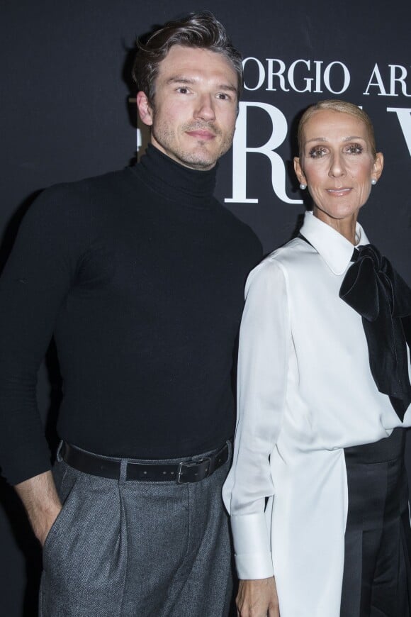 Celine Dion et son ami Pepe Muñoz en backstage du défilé de mode Haute-Couture printemps-été 2019 "Giorgio Armani Prive Haute Couture" à Paris le 22 janvier 2019.