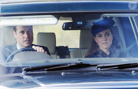 Le prince William et Catherine Kate Middleton, la duchesse de Cambridge - La famille royale d'Angleterre se rend a l'eglise Crathie Kirk au Château de Balmoral, le 22 septembre 2013.