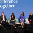 Le prince William, duc de Cambridge, Catherine (Kate) Middleton, duchesse de Cambridge (enceinte), le prince Harry et sa fiancée Meghan Markle assistent au premier forum annuel de la Royal Foundation qui se tient à Aviva le 28 février 2018 à Londres, en Angleterre.