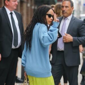 Zoë Kravitz à la sortie de l'émission "The Late Show With Stephen Colbert" à New York, le 5 juin 2019.