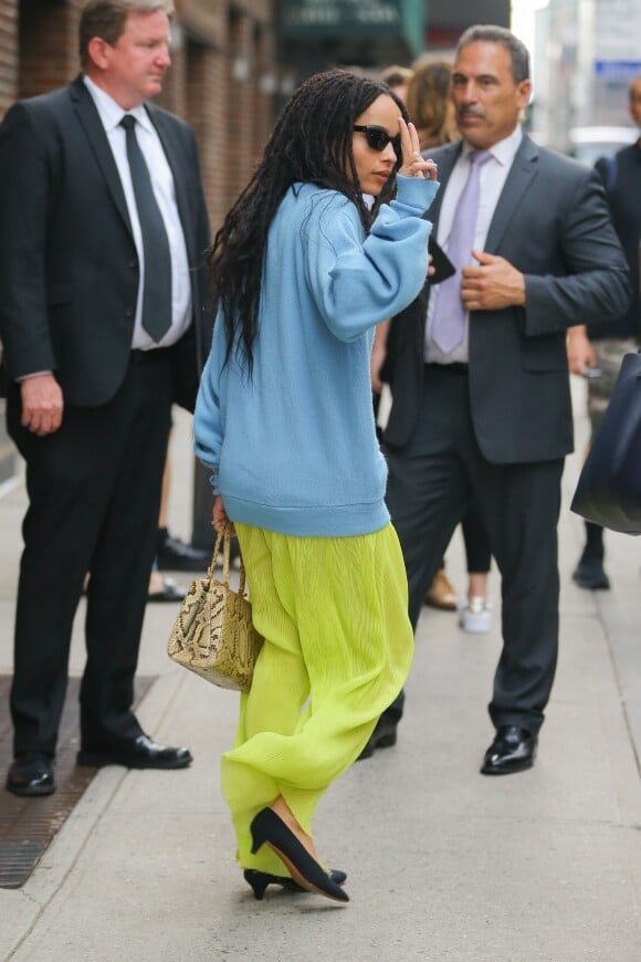 Zoë Kravitz à la sortie de l'émission "The Late Show With Stephen Colbert" à New York, le 5 juin 2019.