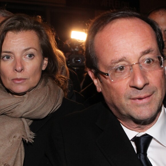 Valérie Trierweiler et François Hollande à la synagogue Nazareth à Paris, le 19 mars 2012
