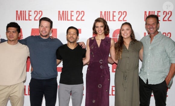 Iko Uwais, Mark Wahlberg, Carlo Alban, Lauren Cohan, Ronda Rousey - Première du film " Mile 22 " au Four Seasons à Los Angeles, le 28 Juillet 2018.