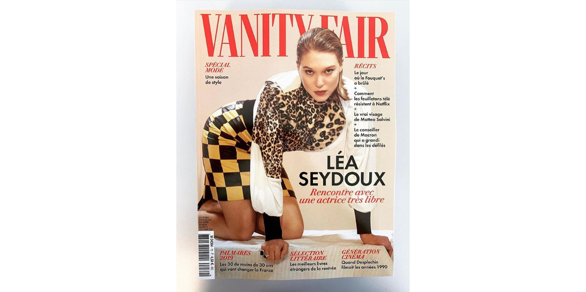 Photo : Léa Seydoux en couverture de Vanity Fair, le 19 août 2019