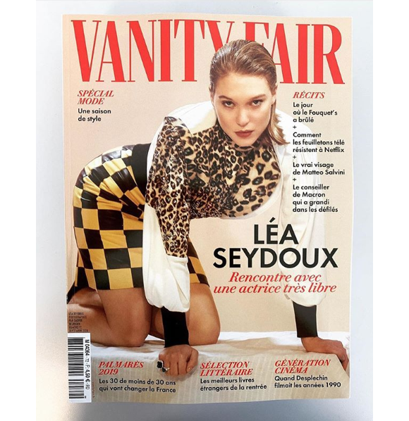 Léa Seydoux en couverture de Vanity Fair, le 19 août 2019.