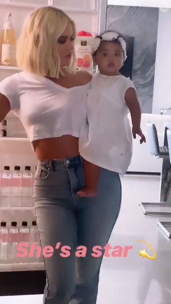 Khloe Kardashian et sa fille, True le 14 mars 2019.