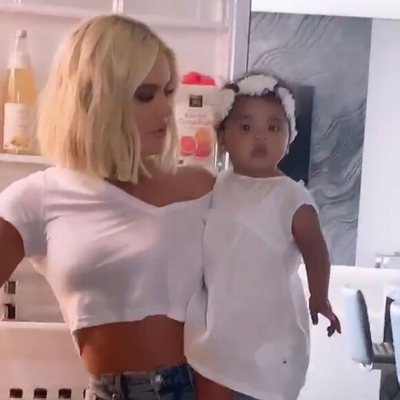 Khloe Kardashian et sa fille, True le 14 mars 2019.