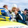Le prince Carl Philip de Suède lors de la "Porsche Carrera Cup Scandinavia" au Karlskoga Motorstadion à Gällerasen en Suède, le 17 août 2019.