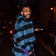 Exclusif - Le joueur de football du PSG Nevin Choupo-Moting quitte l'hôtel Royal Monceau à Paris le 20 janvier 2019.