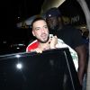 Le rappeur French Montana quitte la boîte de nuit Bootsy Bellows à West Hollywood, le 6 août 2019.