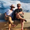 David Beckham et Elton John en vacances en Italie. Août 2019.