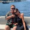 Elton John et Victoria Beckham en vacances en Italie. Août 2019.