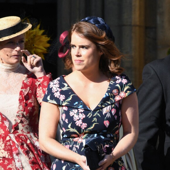 La princesse Eugenie d'York au mariage de la chanteuse Ellie Goulding et de son compagnon Caspar Jopling le 31 août à York Minster, la cathédrale d'York, dans le nord de l'Angleterre.