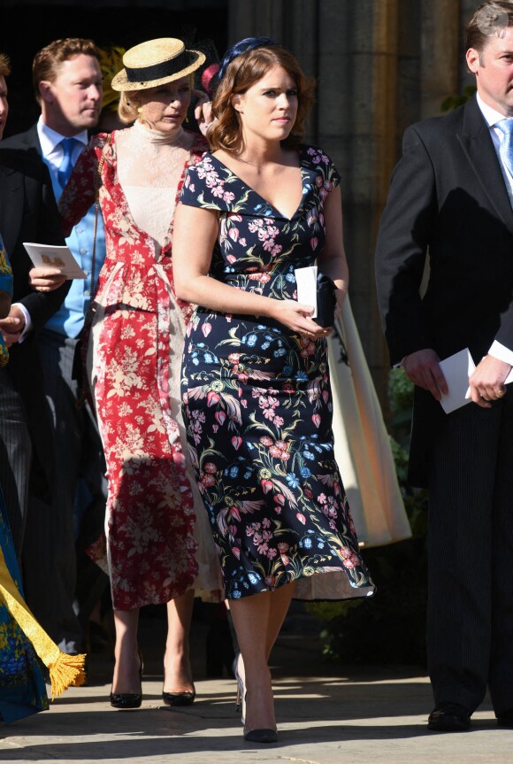 La princesse Eugenie d'York au mariage de la chanteuse Ellie Goulding et de son compagnon Caspar Jopling le 31 août à York Minster, la cathédrale d'York, dans le nord de l'Angleterre.