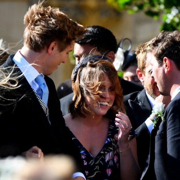 La princesse Eugenie d'York au mariage de la chanteuse Ellie Goulding et de son compagnon Caspar Jopling le 31 août à York Minster, la cathédrale d'York, dans le nord de l'Angleterre.