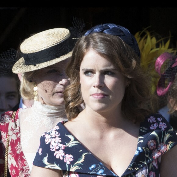 La princesse Eugenie d'York au mariage de la chanteuse Ellie Goulding et de son compagnon Caspar Jopling le 31 août à York Minster, la cathédrale d'York, dans le nord de l'Angleterre.