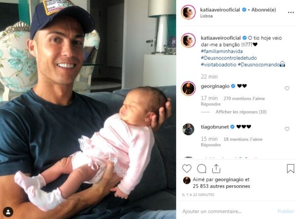 Cristiano Ronaldo a rencontré sa nièce Valentina le 2 septembre 2019 à Lisbonne.
