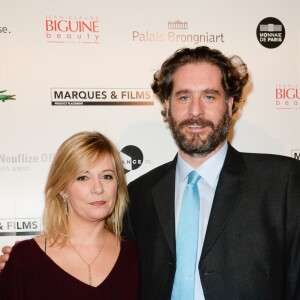 Flavie Flament et Phillip Schurer - 25e édition des Trophées du Film Français 2018 au Palais Brongniart à Paris, le 6 février 2018. © Coadic Guirec/Bestimage