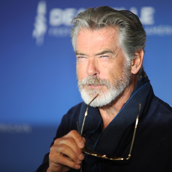 Pierce Brosnan en photocall lors du 45ème Festival du Cinéma Américain de Deauville, le 6 septembre 2019. © Denis Guignebourg/Bestimage