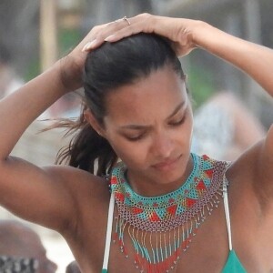Lais Ribeiro et son compagnon J. Noah passent des vacances romantiques sur la plage de Tulum au Mexique, le 2 juin 2019.