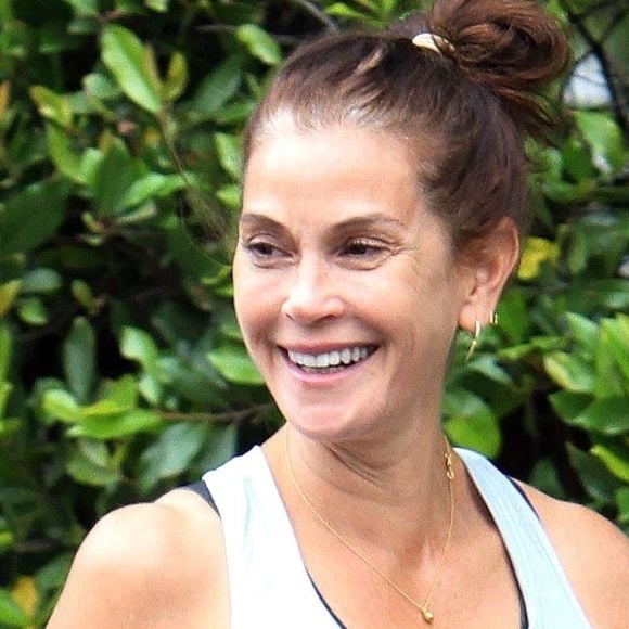 Exclusif - Teri Hatcher se promène avec une amie à Los Angeles, le 7 juillet 2019.
