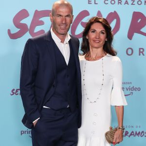 Zinedine Zidane et sa femme Véronique lors de la première du documentaire "Le coeur de Sergio Ramos" à Madrid le 10 septembre 2019