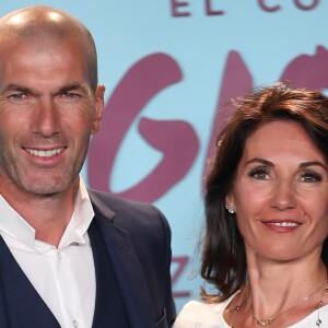 Zinedine Zidane et sa femme Véronique lors de la première du documentaire "Le coeur de Sergio Ramos" à Madrid le 10 septembre 2019