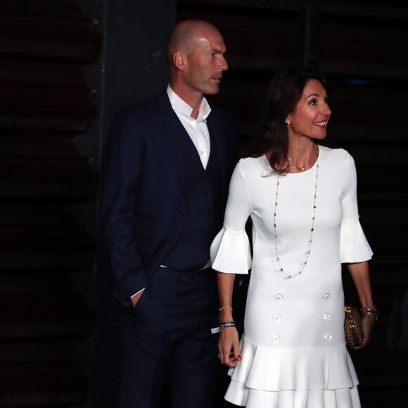 Zinedine Zidane et sa femme Véronique lors de la première du documentaire "Le coeur de Sergio Ramos" à Madrid le 10 septembre 2019