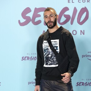 Karim Benzema lors de la première du documentaire "Le coeur de Sergio Ramos" à Madrid le 10 septembre 2019.
