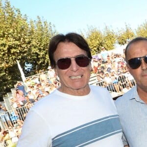 Tony Scotti, Michel Mallory et Sylvie Vartan - Challenge Henri Salvador 2019, Un tournoi VIP de Pétanque "Souvenir Henri-Salvador" organisé chaque année à l'Ile-Rousse par le Sport Pétanque Ile-Rousse, en Corse, France, le 13 Septembre 2019.