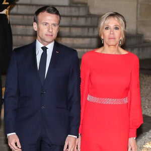 Le président de la république, Emmanuel Macron et sa femme Brigitte reçoivent le président de la République populaire de Chine, XI Jinping et sa femme femme Peng Liyuan au Palais de l'Elysée pour un dîner d'état, Paris, le 25 mars 2019. ©Dominique Jacovides / Bestimage