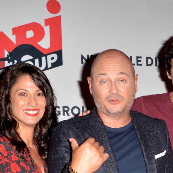 Michael Simeoni (Miko), Stéphanie Dunand, Sébastien Cauet, Guillaume Durand et Jean-François Legrand - Conférence de rentrée du Groupe NRJ au théâtre des Folies Bergère à Paris, le 16 septembre 2019. © Veeren/Bestimage
