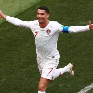 Cristiano Ronaldo durant le match "Maroc - Portugal" lors de la Coupe du Monde 2018 (FIFA World Cup Russia2018). Moscou, le 20 juin 2018.