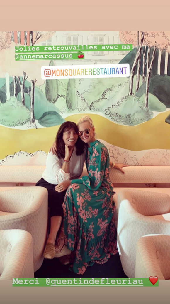 Laeticia Hallyday et son amie productrice Anne Marcassus à Paris, le 17 septembre 2019.