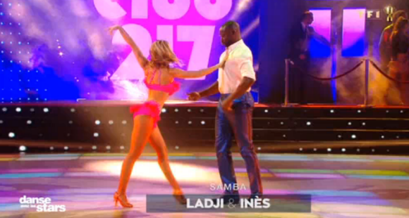 Ladji Doucouré et Inès Vandamme lors du premier prime de la saison 10 de Danse avec les Stars sur TF1 le 21 septembre 2019