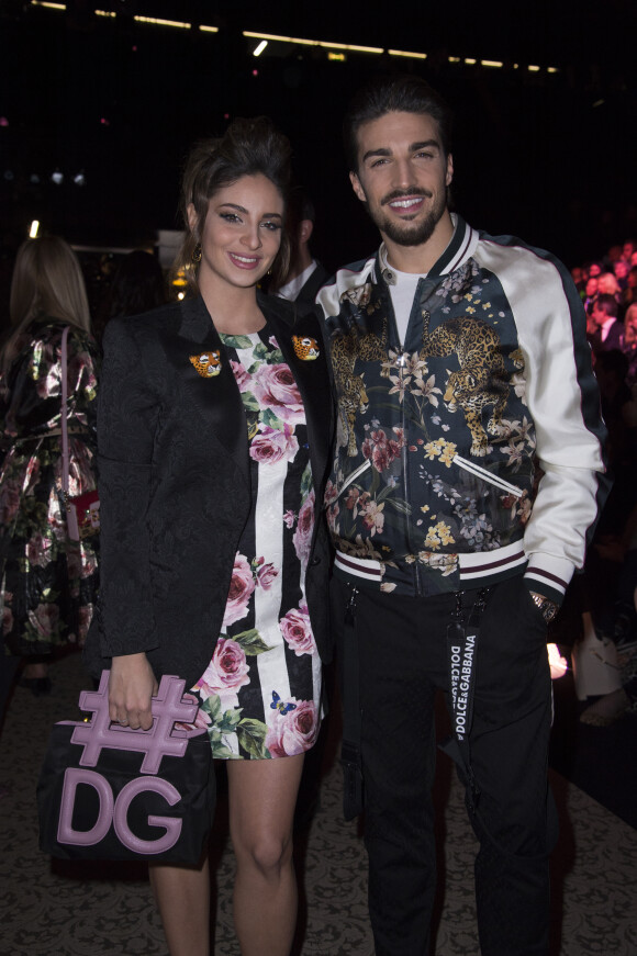 Eleonora Brunacci Di Vaio et son mari Mariano di vaio - People au défilé de mode Dolce & Gabbana lors de la fashion week à Milan, le 25 février 2018