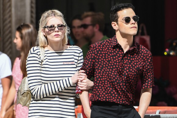 Rami Malek et sa compagne Lucy Boynton prennent un bateau taxi à Venise en marge du 76ème festival international du film, la Mostra le 4 septembre 2019.