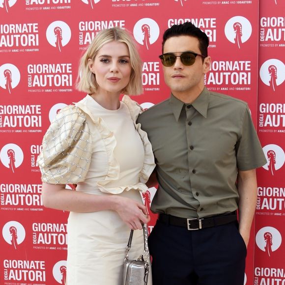 Rami Malek et sa compagne Lucy Boynton à la soirée Miu Miu en marge de la 76ème édition du festival du film de Venise, la Mostra, au Sala Volpi à Venise, Italie, le 1er septembre 2019. e