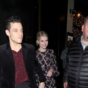 Rami Malek et sa compagne Lucy Boynton à la sortie du "Century Club" à Londres, le 28 août 2019.28/08/2019 - Londres