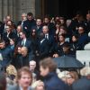 Charlotte Rampling et Naomi Campbell quittent l'église Saint-Sulpice à l'issue des obsèques du photographe allemand Peter Lindbergh. Paris, le 24 septembre 2019.