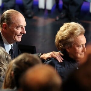 Jacques et Bernadette Chirac - Cérémonie de remise du Prix pour la prévention des conflits de la Fondation Chirac au musée du quai Branly. Paris, le 21 Novembre 2013