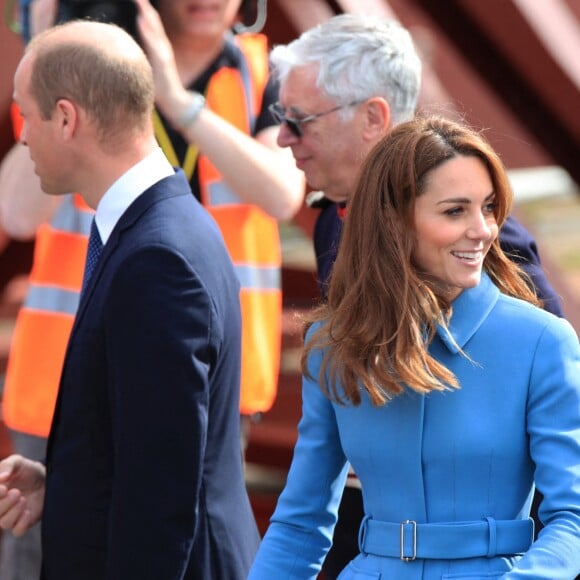 Le prince William, duc de Cambridge, et Kate Catherine Middleton, duchesse de Cambridge, à la cérémonie de baptême du navire de recherche polaire britannique, le RRS Sir David Attenborough, à Liverpool. Le 26 septembre 2019