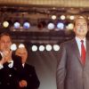 Jacques Chirac avec Bernadette au fonds Charles Pasqua lors du Congrès extraordinaire du RPR du 25 janvier 1988.